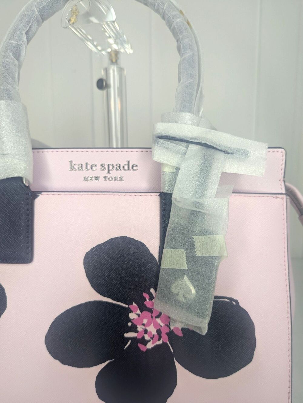 Kate Spade Cameron Grand Flora Pink Blue Flower Medium Satchel Purse NWT - Picture 10 of 10